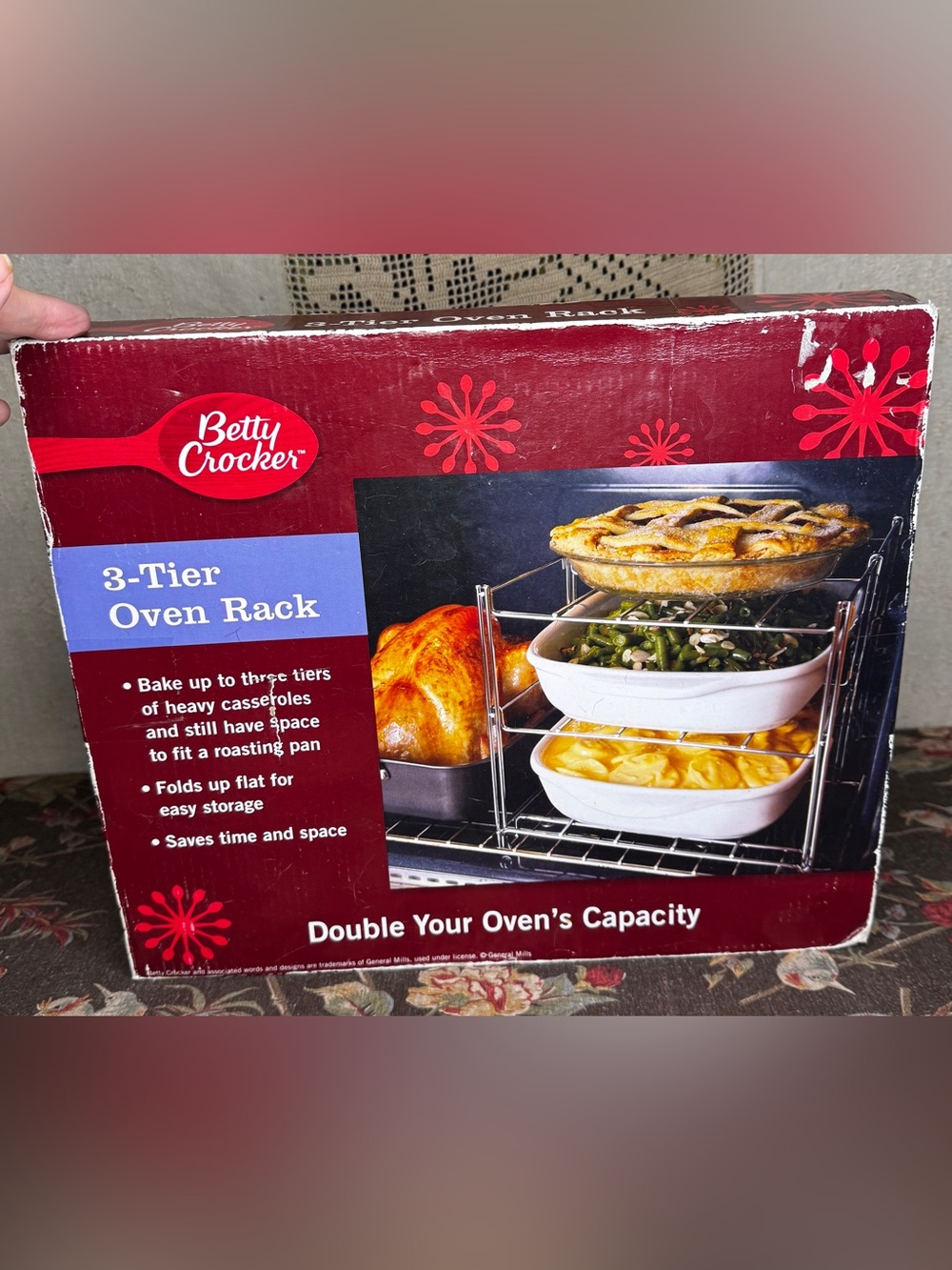 Betty Crocker 3-Tier Collapsible Oven Baking Rack
Nickel Plated Steel Compact